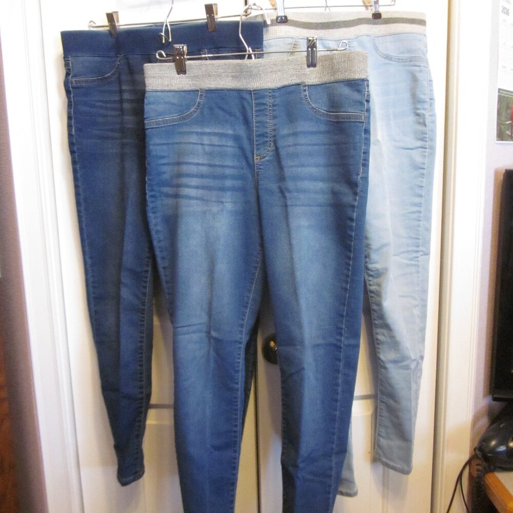 3 pr No Boundaries Stretch Denim Jean Jeggings Sz L